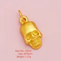 Ciondolo a forma di teschio dorato per gioielli DIY, 20x8mm e peso 1,27g - Pendaglio a Teschio d'oro / Oro