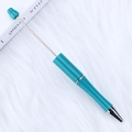 DIY colorful teal beaded ballpoint pen with retractable stainless steel metal rod - Royal Blue
