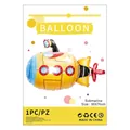 Yellow submarine foil balloon for kids birthday party decoration, size 98x76cm - Submarine
