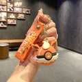 Orange Pokémon silicone keychain with Flareon Poké Ball charm and wrist strap - B344-5 Flareon / Large