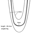 Layered titanium steel snake chain necklaces in 1.5mm and 4mm width for women - Multi-layered Chain (XKN0644) / Silver