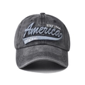 Dettaglio del cappellino in cotone lavato vintage con ricamo America 3D blu - Regolabile / Nero