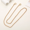 Detail of golden metal ball chain with dual spring clasps for bags and phone cases - 110cm / Gold Round Bead Chain