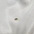 S925 Sterling Silber Verbinder mit grünem Zirkon und Vergoldung für DIY Schmuck - Gold Grüner Zirkonia