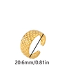 Quilted texture adjustable 18k gold plated stainless steel ring in minimalist style - Classic Quilted Pattern