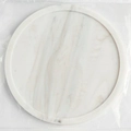 Thick round silicone coaster with white marble pattern for non-slip heat insulation - Flat Style / Marble