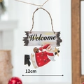 Vintage-Weihnachtsmann-Anhänger aus Harz mit Welcome-Schild und 12 cm Breitenmaß - Horizontales Stern Weihnachtsmann Willkommensschild