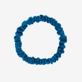Navy blue 100% mulberry silk scrunchie with premium luster on white background - 1cm/19 Momme / Teal