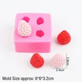 Pink 4-cavity 3D strawberry silicone mold for cakes, candles and handmade soap crafts - 3# Medium Pink