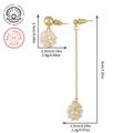 Asymmetric gold-plated S925 silver earrings with freshwater pearl clusters and long chain - Asymmetric Pearl Cluster Earrings