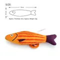 Jouet réaliste pour chat en forme de poisson rayé orange en peluche douce durable - Poisson à Rayures Jaune-Orange