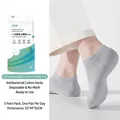Travel pack of 5 disposable cotton socks in black, grey, and white with breathable texture - Cotton Sock / Black Grey White Mix