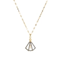 Gold stainless steel cross pendant necklace with a blue gemstone and crown detail - Gold Crown Cross Style (5470719308512)