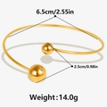 Detailansicht mit Maßen 6,5 cm Durchmesser und 14 g Gewicht des goldenen Armreifens - Gold