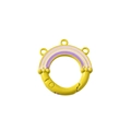 Yellow rainbow spring ring clasp with pink and purple details for DIY keychains - Yellow
