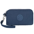 Borsa porta cellulare in nylon blu scuro con tripla zip e cinturino da polso rimosso - Blu Reale