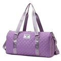 Sac de voyage matelassé violet pour fitness et yoga avec sangle réglable et losanges - Violet Taro