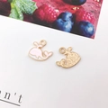 Pink and white enamel whale alloy charm pendant for DIY jewelry making and crafts - Pink Ocean Whale (12x14mm)