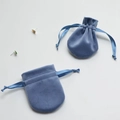Blauer Samtbeutel mit Kordelzug für Schmuckaufbewahrung und Geschenkverpackung - 6.5x8.5cm / Blau