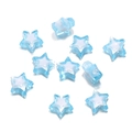 Gros plan de perles étoiles en acrylique bleu ciel et blanc pour loisirs créatifs - Bleu
