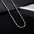 Silver stainless steel NK Cuban chain necklace with geometric links in a hip-hop style - Bamboo Link Chain / 50cm Length 3mm Width