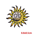 Punk Sonne und Mond Bestickter Aufnäher für Jeansjacken, 8,8x8,5cm, selbstklebend für DIY - Sonne Mond
