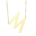 Collier en acier inoxydable plaqué or 18 carats avec un pendentif lettre M majuscule - Lettre M / Or