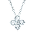 Collier avec pendentif trèfle à quatre feuilles en argent S925 et moissanite - Collier Trèfle - Or Blanc