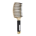Curved boar bristle hair brush in elegant gold and black finish with ergonomic handle - Gold Painted Boar Bristle Vented Brush