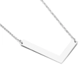 Polished silver V-shaped pendant necklace in minimalist titanium steel for women - Letter L (KN26368-K)
