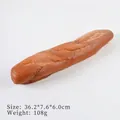Artificial French baguette bread model in dark brown finish for realistic photography props - Long Slit Bread