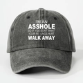 Casquette de baseball en coton lavé gris anthracite avec slogan blanc imprimé pour adultes - Noir