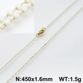 Golden titanium steel beaded necklace with 450mm length and 1.6mm width details - White (KN107811-Z)