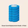 Stack of six ocean-scented blue sponge refills for disposable toilet cleaning brush - Ocean Scent Refills - 6 Pcs / Blue