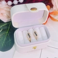 Gold-plated zircon hoop earrings with black and white stones in a white gift box - Black & White Contrast Zirconia (Box Included) (PEH151 Black)