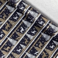 Christmas wrapping paper roll in navy blue with gold and silver deer and forest patterns - Christmas Series-Blue Reindeer Forest; 0.43*3m