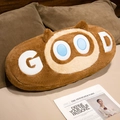 Simpatico cuscino di peluche a forma di gatto marrone con ricamo GOOD per camera - Gatto Caffè / 65cm Standard Senza Fodera Interna
