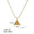 18K vergoldete Edelstahlhalskette mit dreieckigem Evil Eye Anhänger für Damen - Dreieckiges Allsehendes Auge Stil (TN3179)