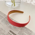 French vintage red fabric floral headband on newspaper background for women - Plain Fabric Style / Red
