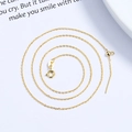 Adjustable S925 sterling silver gold plated cable chain necklace with sliding bead pin - Gold / 46cm