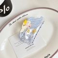 Creative mermaid hair claw clip in translucent blue acrylic for elegant ponytails - 4# Transparent Color