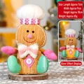 Poupée bonhomme en pain d'épice chef avec lumières LED et décorations de Noël - Bonhomme de Pain d'Épices Assis Style B