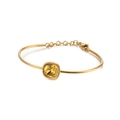 18k gold plated stainless steel bracelet with square yellow zircon gemstone - Yellow Zirconia (KB120140-KHY)