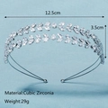 Silver luxury cubic zirconia headband hair accessory for women with dimensions - Silver TS-J2961