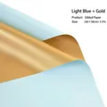 Sky blue and gold waterproof floral wrapping paper for bouquet gift packaging - Water Blue + Gold
