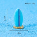 Miniature resin surfboard figurine in blue stripes, height 3.1cm, weight 3.6g - Surfboard