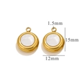 Colgante redondo bañado en oro 18K con nácar blanco y medidas de 15mm de alto - Redondo / Dorado