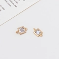 Connettore quadrato dorato in zircone con doppi anelli per creazione di gioielli DIY - 05# Quadrato Doppio Occhiello (6*11mm)