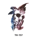 Waterproof temporary tattoo sticker TH-157 featuring dark skull and wing art design - Th-157 / 210*148mm