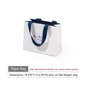 White gift bag with blue ribbon handle and 'Best Wish' text, size 14.5x6x11.5cm - Tote Bag (With Text) / White and Blue